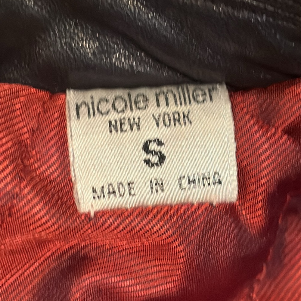 Vintage Nicole Miller Black leather jacket. Gorgeous! Sz S - Picture 7 of 10